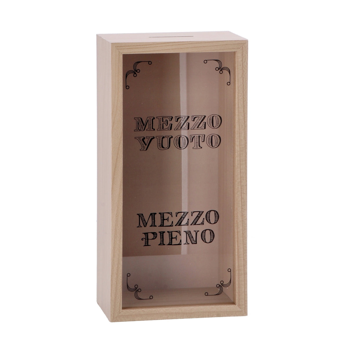 regalo italiano regalo italiano salvadanaio in mdf e vetro 15 x 10 cm h 30 cm ass porta risparmi decorativo moderno 1 pz ean 8057586123700
