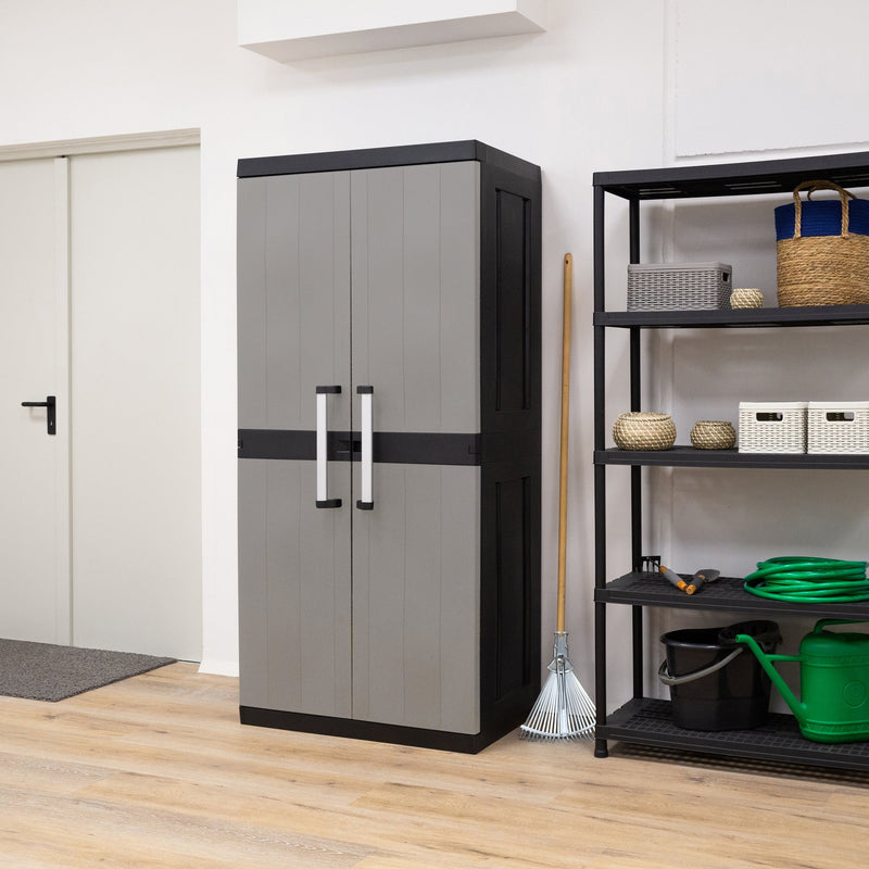 toomax toomax armadio 2 ante garage mega utility cabinet con ripiani mobile porta attrezzi con 4 ripiani regolabili ean 8009371022248