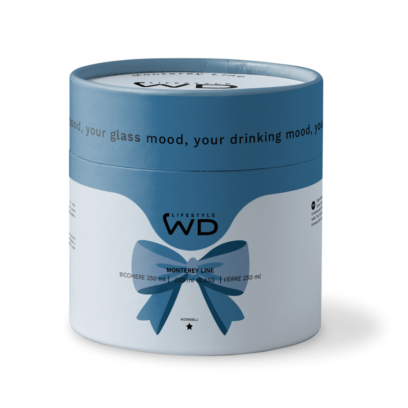 wd lifestyle wd lifestyle bicchiere vetro borosilicato cc 250 ml decoro fiocco blu ean 8055035680590