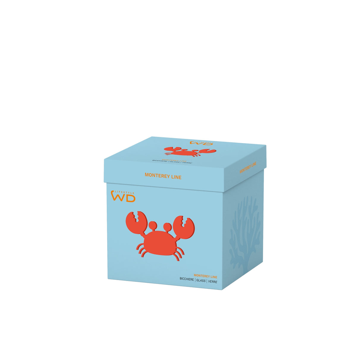 wd lifestyle wd lifestyle bicchiere vetro borosilicato cc 250 ml decoro granchio con ancora ean 8055035685267