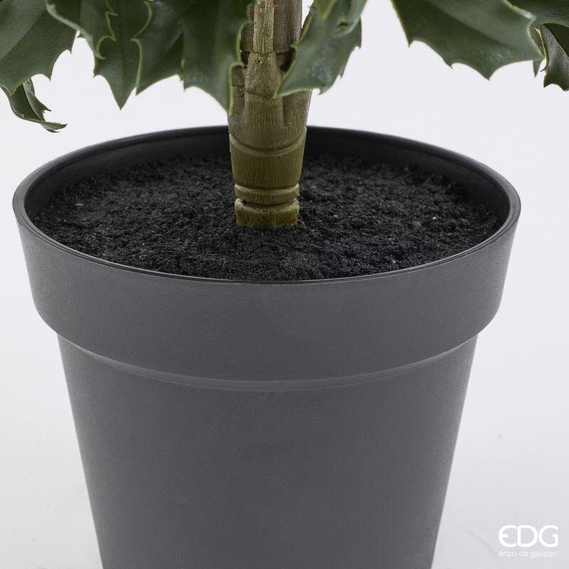 edg enzo de gasperi edg enzo de gasperi pianta artificiale agrifoglio h 121 cm con vaso anti uv verde per interno ed esterno ean 8059824655349