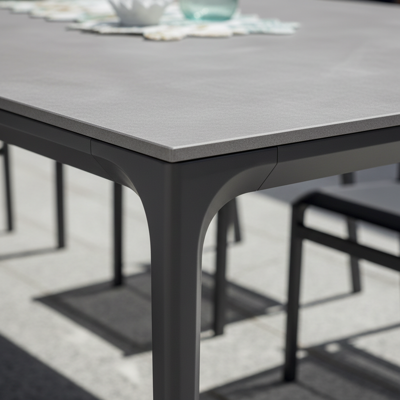 moia greenwood moia greenwood tavolo alghero 180 x 90 cm in alluminio antracite con piano in gres grigio tavolo outdoor design moderno ean 8013054837944