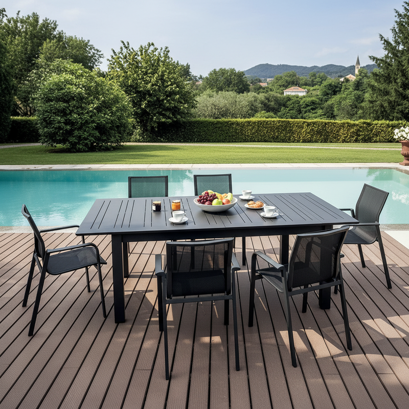 moia greenwood moia greenwood tavolo santorini allungabile 265330398x110 cm alluminio antracite tavolo outdoor design moderno estensibile ean 8013054834905