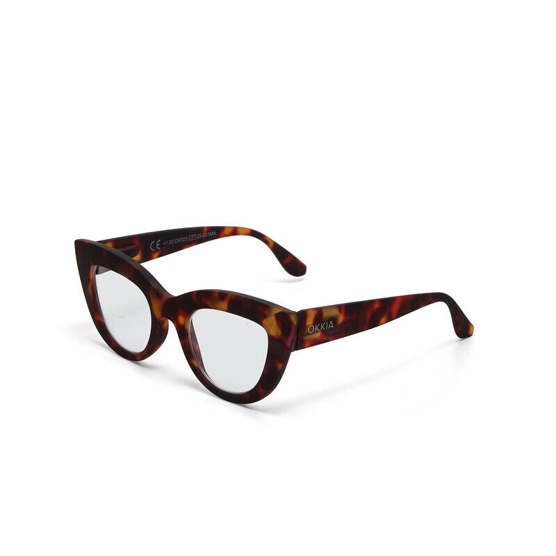 okkia okkia occhiale da lettura mod claudia premontato gatto soft touch havana diottrie 3 00 ean 8055773193109