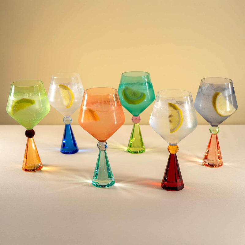 wd lifestyle wd lifestyle calice per gin tonic in verto base effetto diamante arancione verde ean 8055035684000