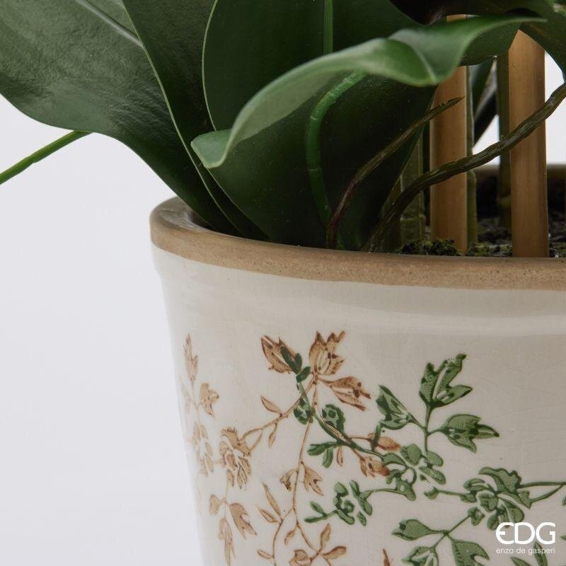 edg enzo de gasperi edg enzo de gasperi orchidea phalaenopsis x8 con bocciolo e vaso pianta artificiale h 90 cm verde ean 8059824669292