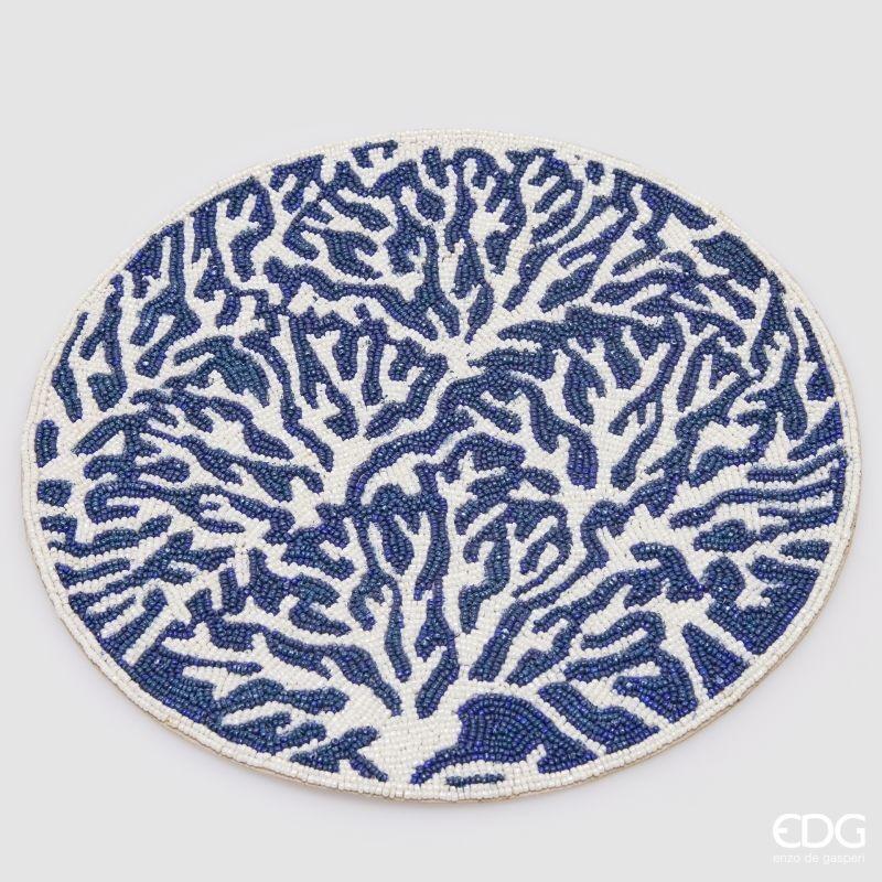 edg enzo de gasperi edg enzo de gasperi sottopiatto coralli rotondo d 36 cm bianco blu ean 8059824652348