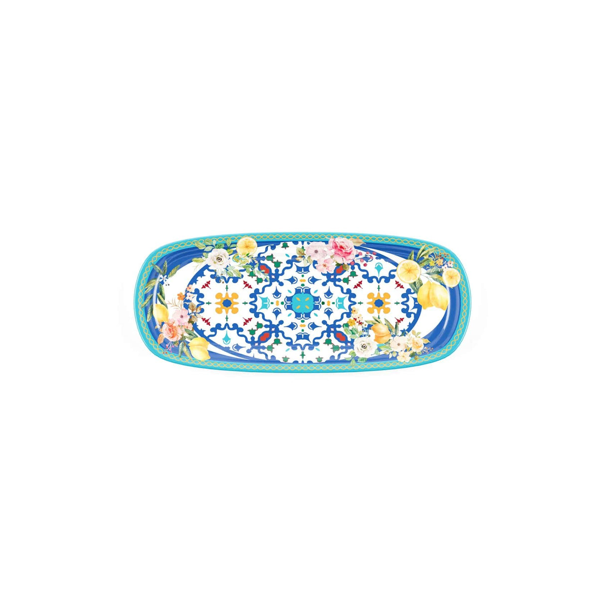 guzzini guzzini vassoio rettangolare piccolo flower lemon 395 x 165 x 25 melamina table decor ean 8008392368694