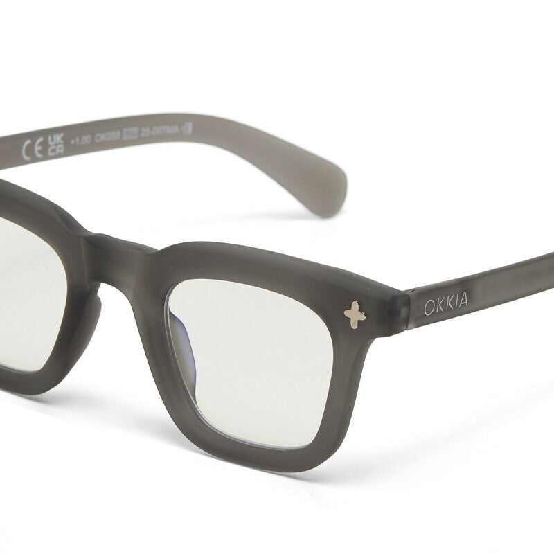 okkia okkia occhiale da lettura mod firenze premontato soft touch translucent smoke diottrie 2 00 ean 8056211374852