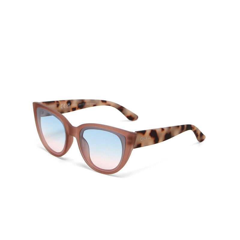 okkia okkia occhiale da sole premontato gatto lite mod silvia soft touch pink havana lenti blue pink ean 8056211375385