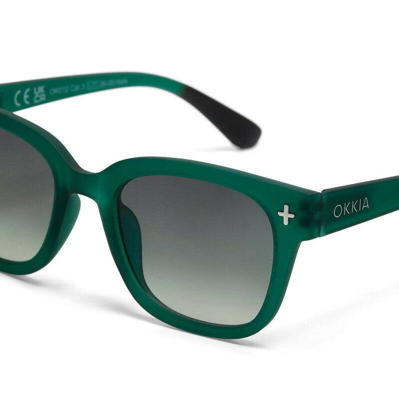 okkia okkia occhiale da sole premontato mod giovanni translucid verde soft touch con lenti verde ean 8056211375323