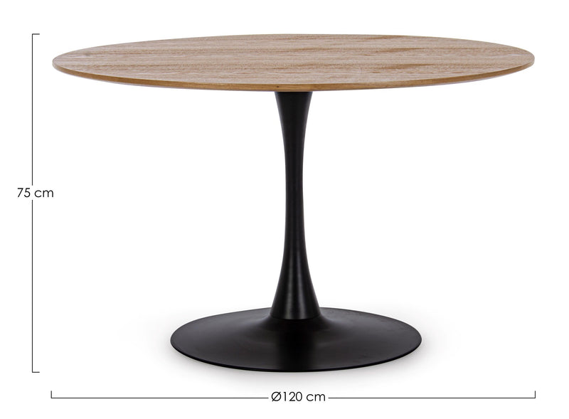bizzotto bizzotto tavolo bloom top veneer d 120 cm h 75 cm nero marrone ean 8051836411319