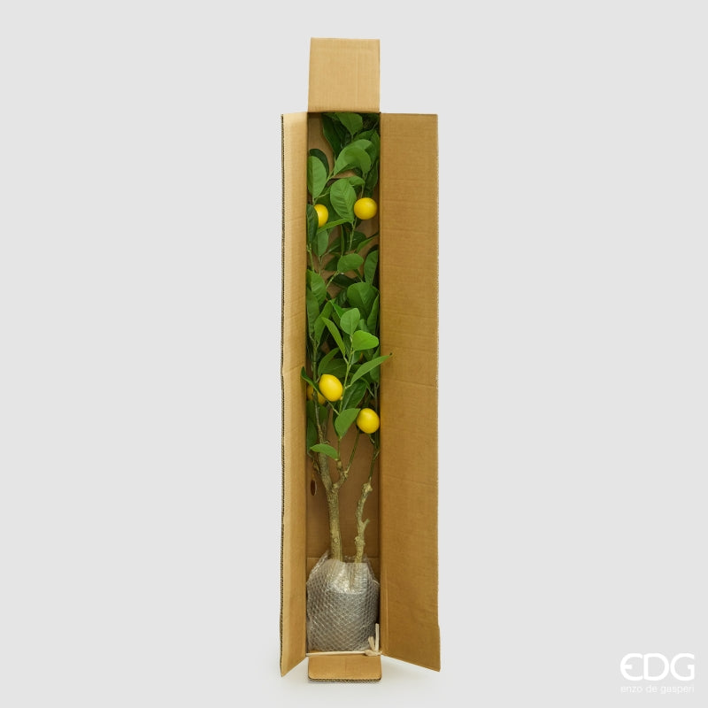 edg enzo de gasperi edg enzo de gasperi limone vogue x6 con vaso pianta artificiale h 126 cm verde giallo ean 8059824607430