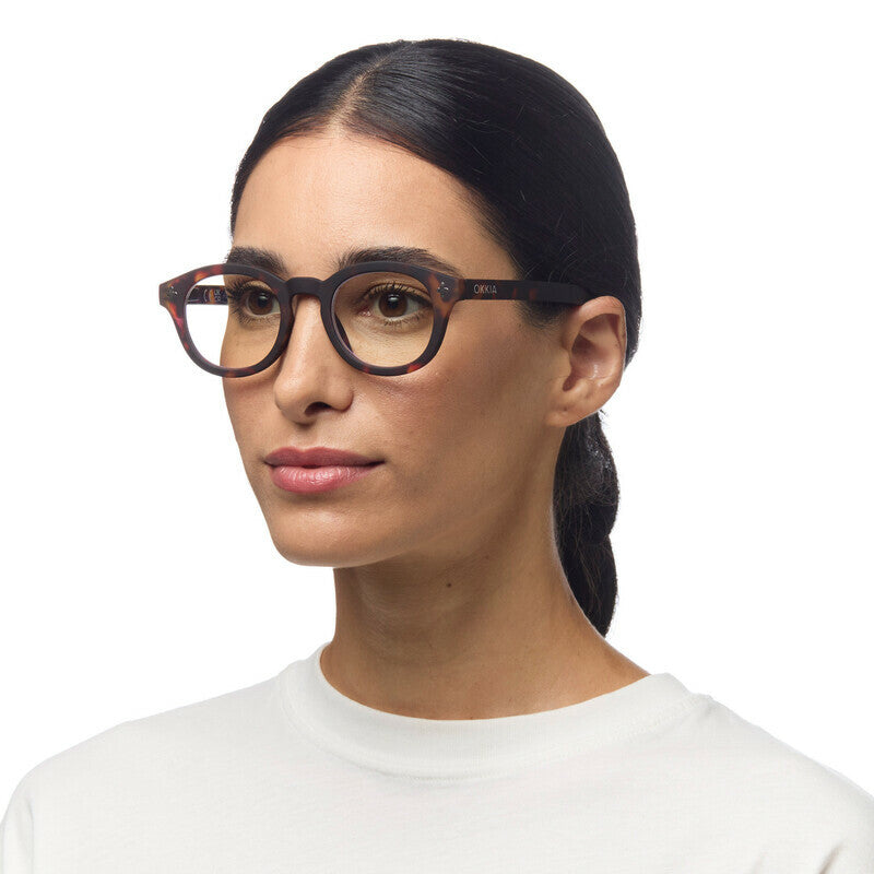 okkia okkia occhiale da lettura mod nashville premontato soft touch spring anti luce blu havana diottrie 1 50 ean 8056211374999