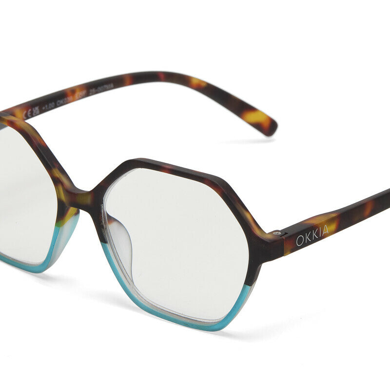 okkia okkia occhiale da lettura mod valencia premontato soft touch spring anti luce blu havana blue diottrie 2 00 ean 8056211374623