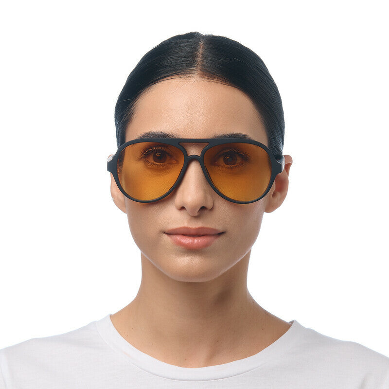 okkia okkia occhiale da sole premontato a forma di goccia mod alessio soft touch black lenti yellow ean 8056211375392