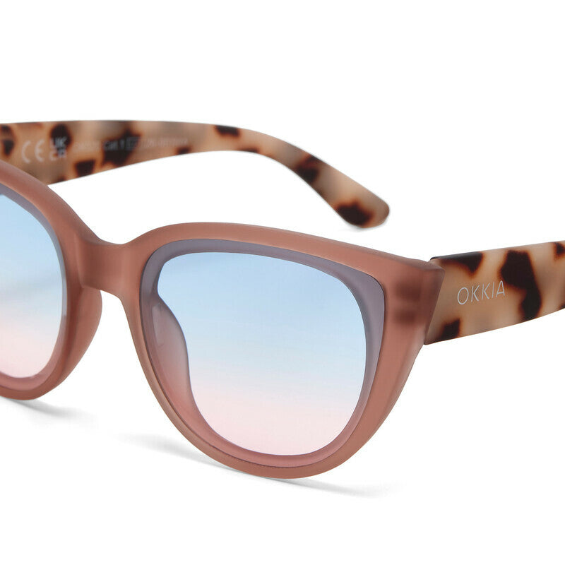 okkia okkia occhiale da sole premontato gatto lite mod silvia soft touch pink havana lenti blue pink ean 8056211375385