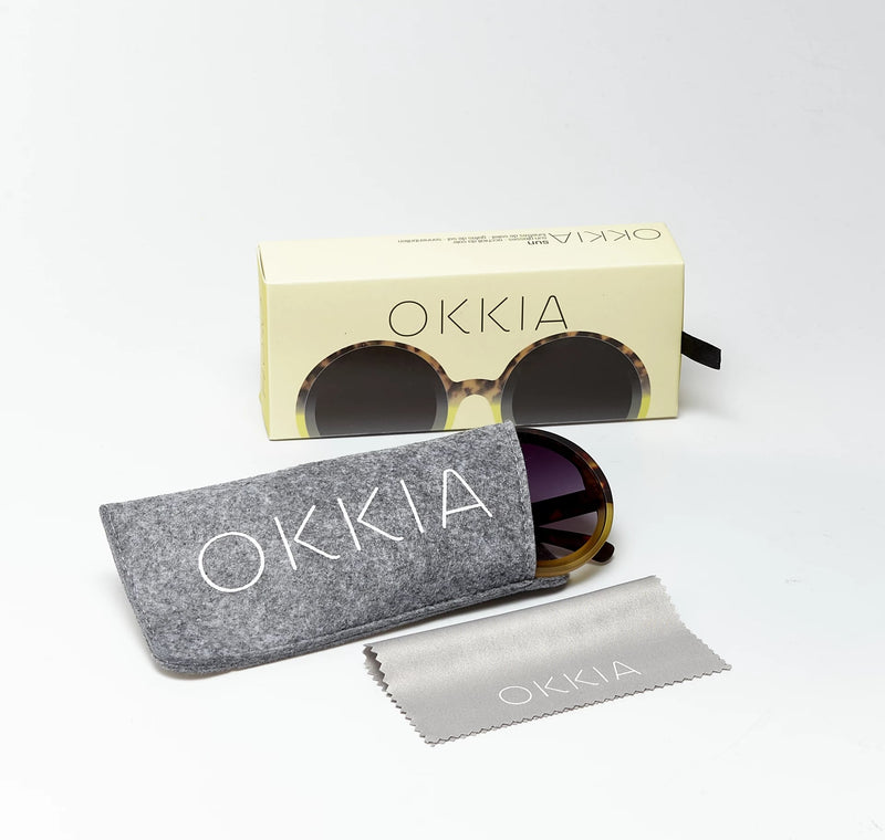 okkia okkia occhiale da sole premontato mod monica round havana yellow ean 8052862288999