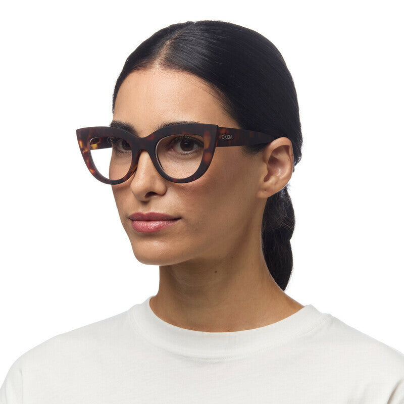 okkia okkia occhiale da lettura mod claudia premontato gatto soft touch havana diottrie 3 00 ean 8055773193109