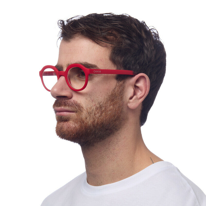 okkia okkia occhiale da lettura mod lauro premontato soft touch red diottrie 1 00 ean 8056211371035