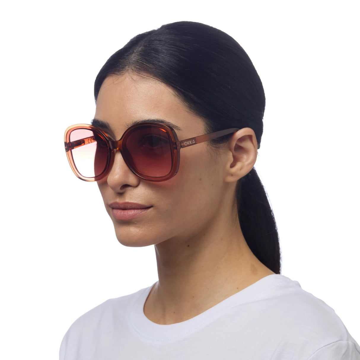 okkia okkia occhiale da sole premontato butterfly mod anna trasparente brown ean 8056211371943