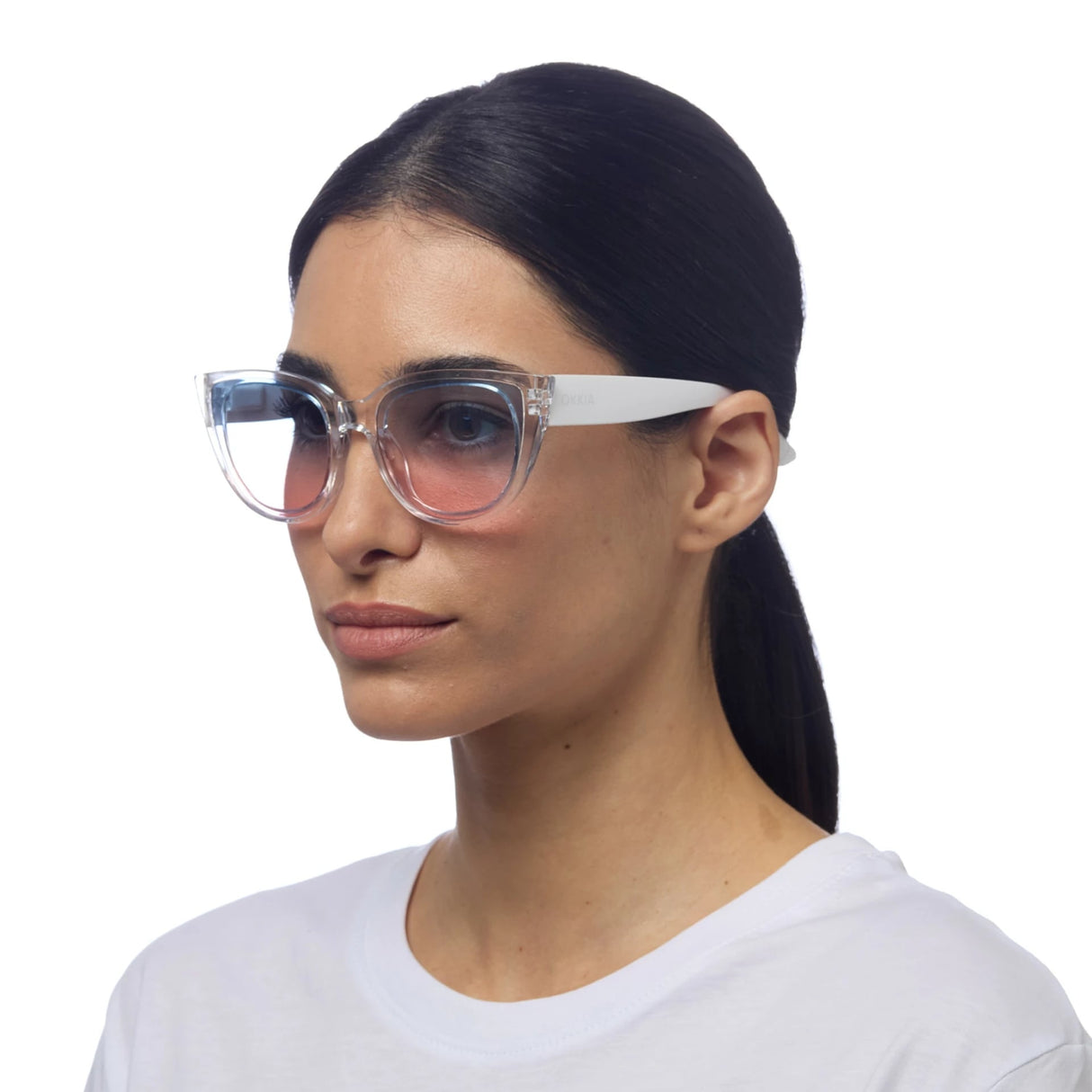 okkia okkia occhiale da sole premontato gatto lite mod silvia trasparent light pink ean 8056211370472