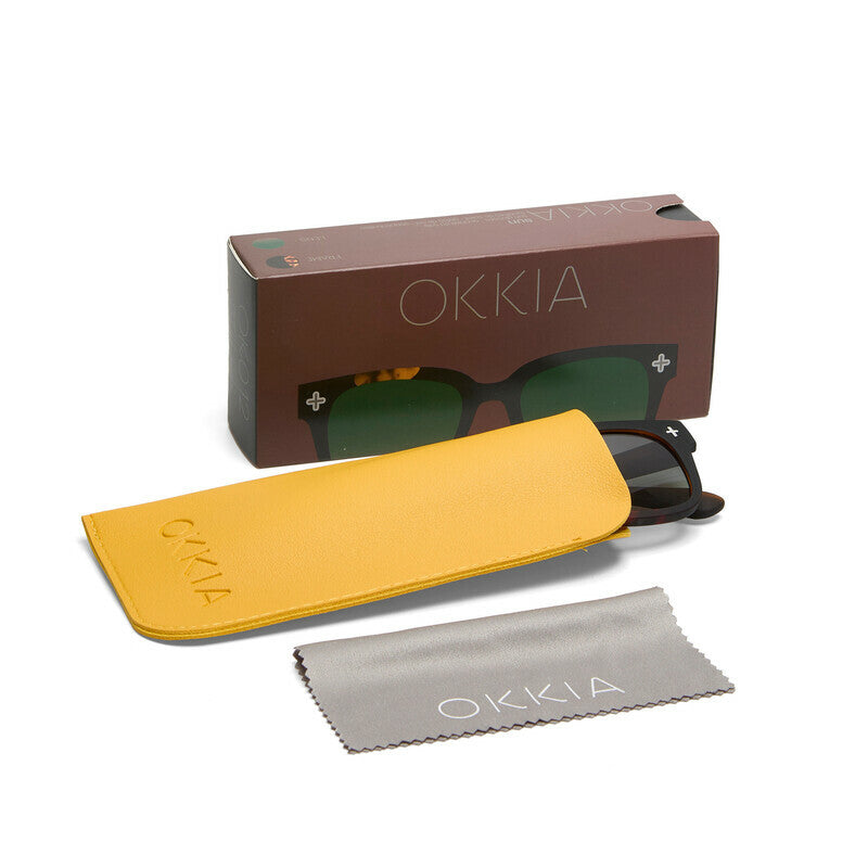 okkia okkia occhiale da sole premontato mod giovanni translucid havana black soft touch con lenti verde ean 8056211375286