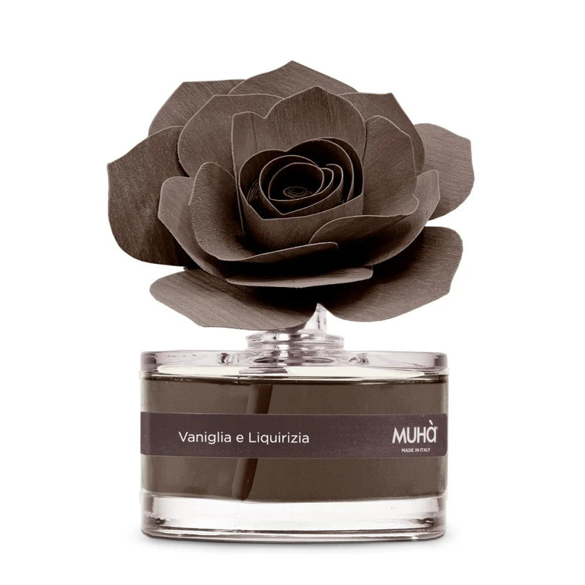 Muhà Diffuser Lufterfrischer Rosa Braun Gastgeschenk Vanille und Lakritz 50ml