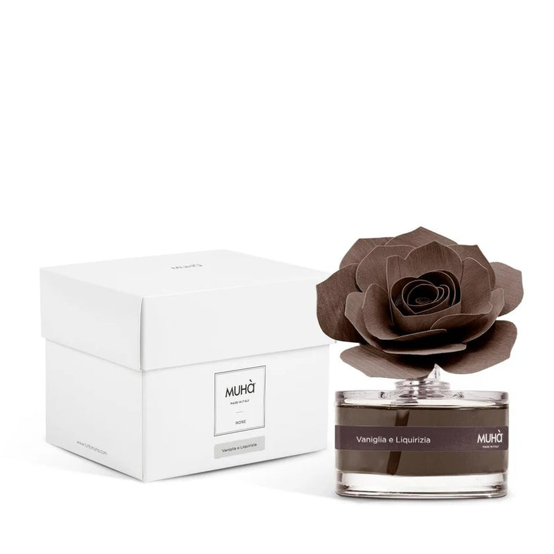 Muhà Diffuser Lufterfrischer Rosa Braun Gastgeschenk Vanille und Lakritz 50ml