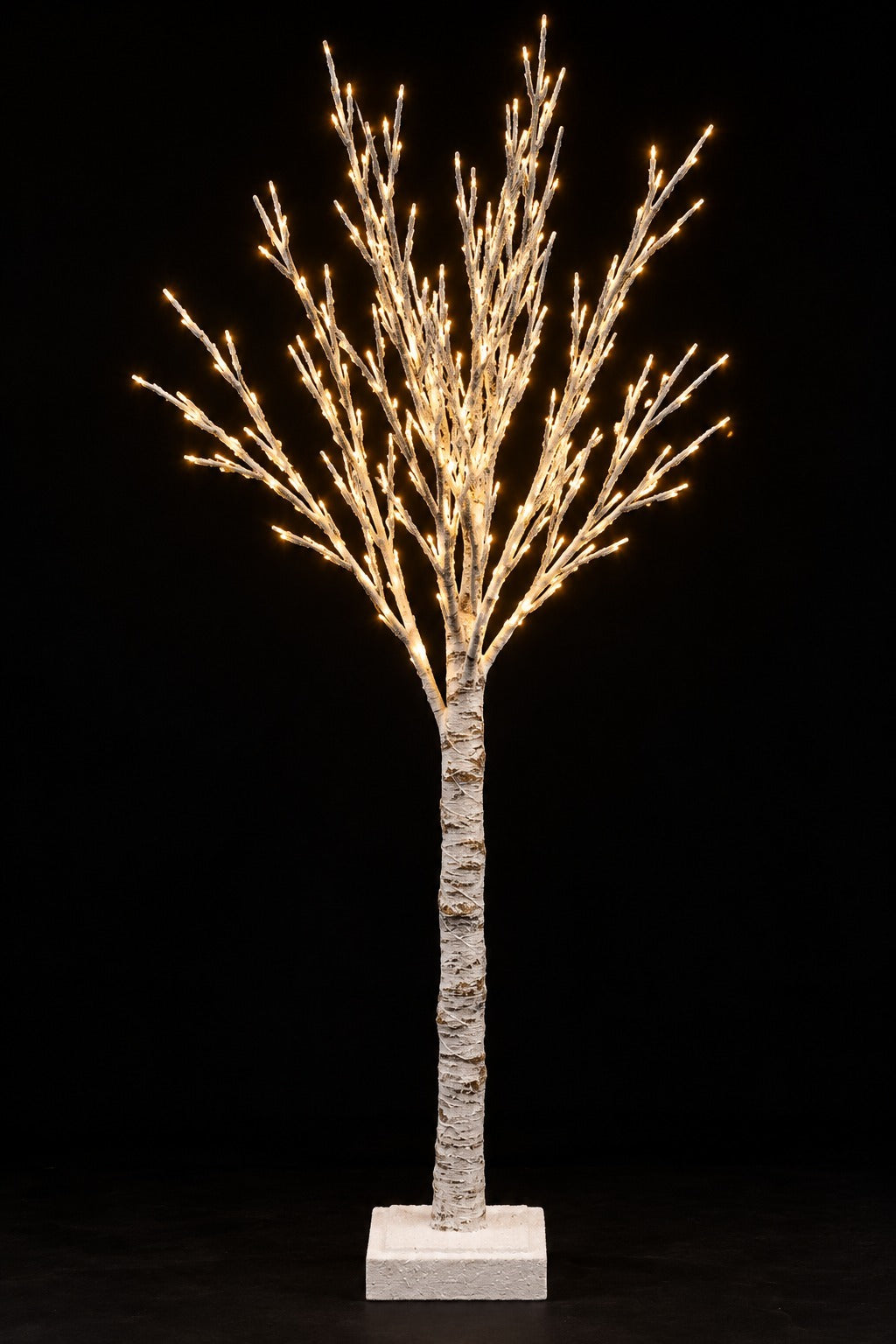 ARPIMEX Beschneiter Weihnachtsbaum Weiß H160 cm mit 64 LED – Leuchtender dekorativer Weihnachtsbaum