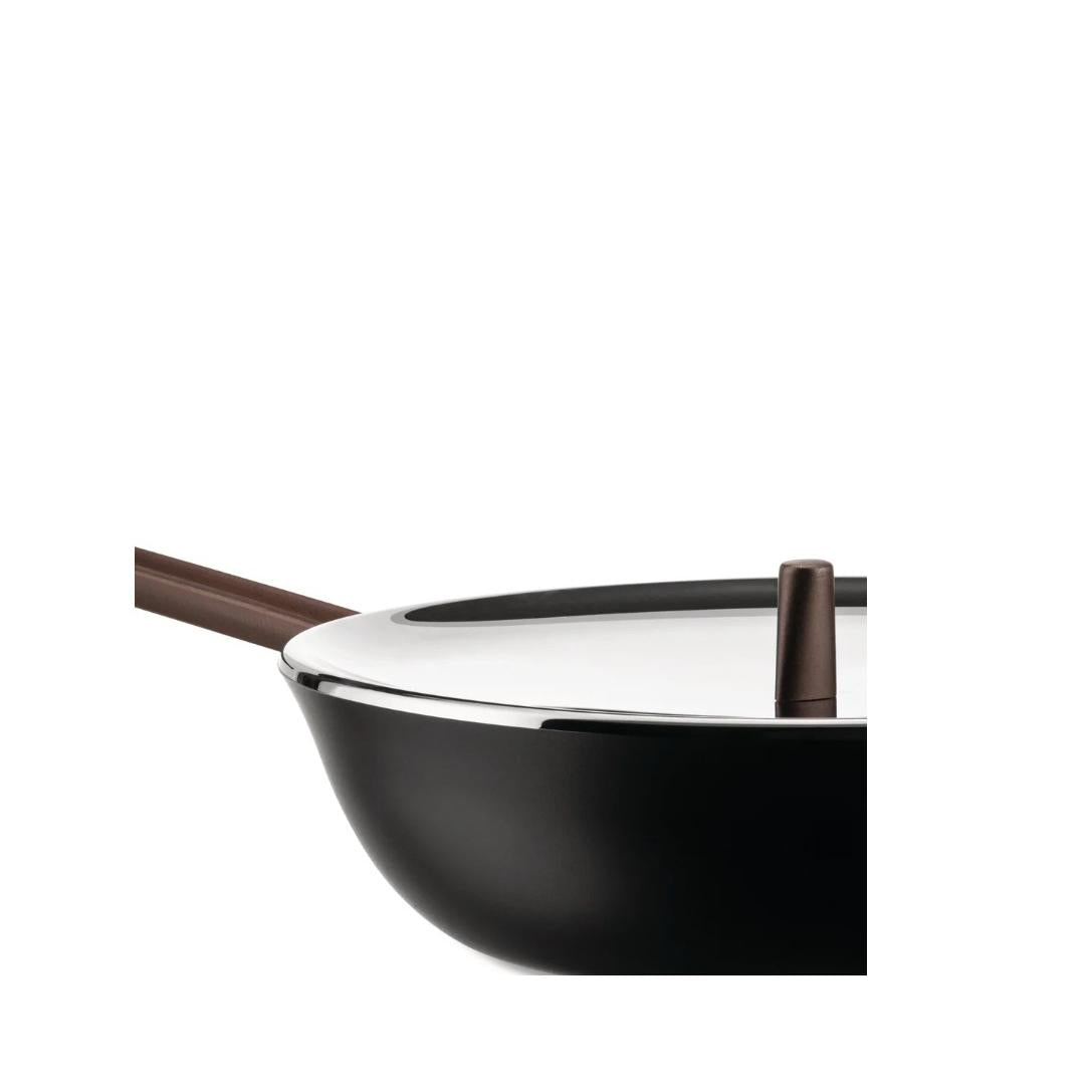 Alessi Edo Pfanne 28 cm Braun mit langem Griff – Edelstahlpfanne Elegantes Design