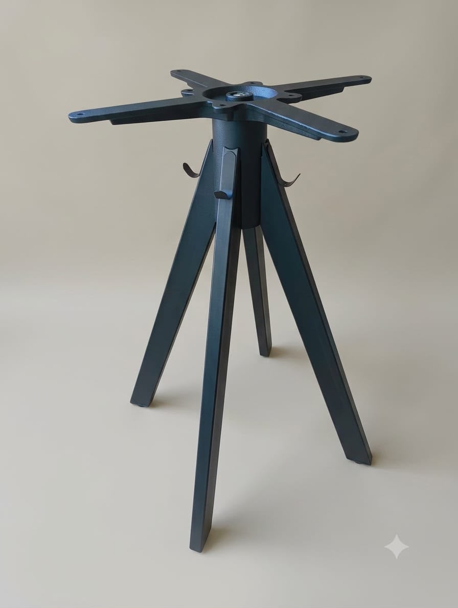 Moia Greenwood Tischgestell 4-Bein-Konstruktion aus schwarzem Stahl 8 kg – robustes Untergestell für moderne Design-Tische