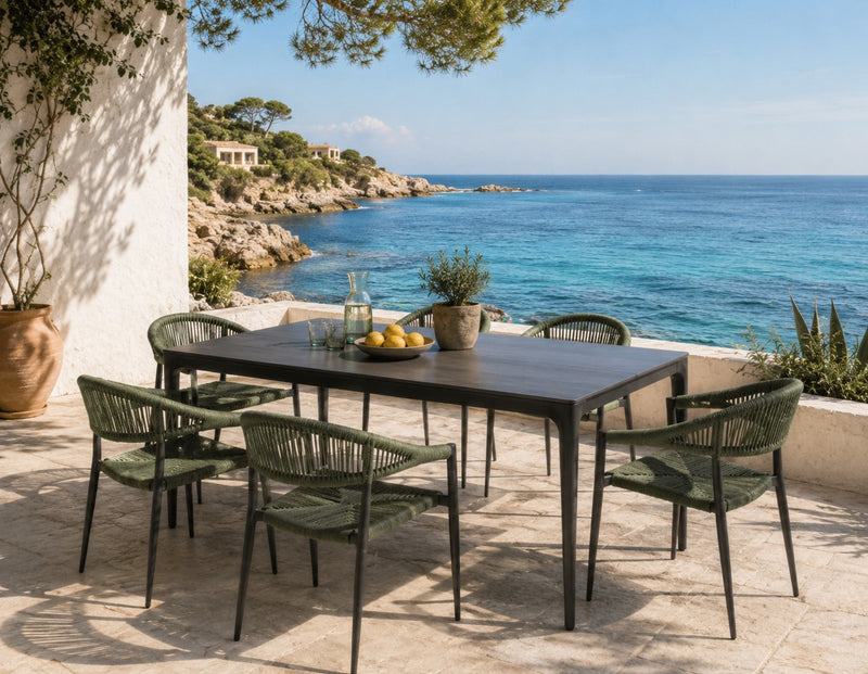 Moia Greenwood Alghero Outdoor-Tisch Anthrazit Feinsteinzeug Grau 180×90 cm