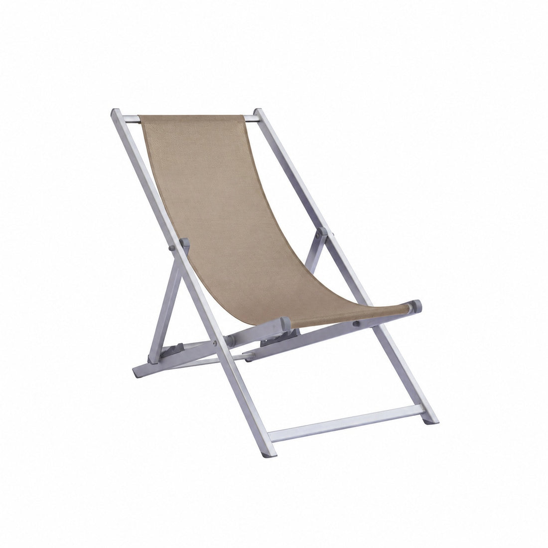 Moia Greenwood Strandliege Aluminium Textilene Graubraun Verstellbar