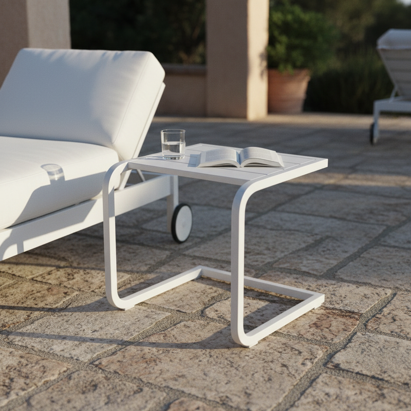 Tavolino Alluminio Bianco Dogato – Terrazza Villa