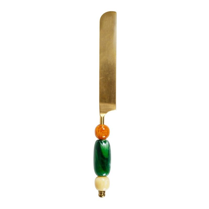 WD LifeStyle Coltello da Torta Verde in Acciaio e Resina – Posata da Dessert per Dolci e Torte