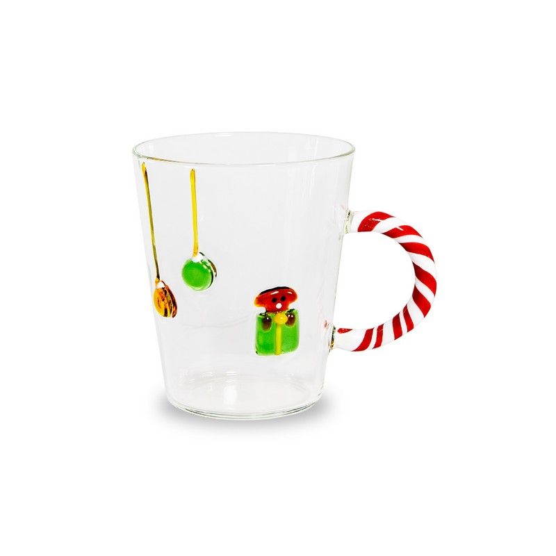WD LifeStyle Tazza di Natale in Vetro 425 ml con Decoro Cane – Tazza Natalizia Idea Regalo