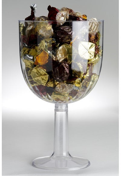 Bigiemme Trinkbecher Plastik Transparent mit langem Stiel 16x27 cm