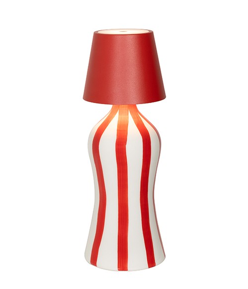 Zafferano Righe Bottiglia Lido D 110 Mm H 264 Mm Rossa