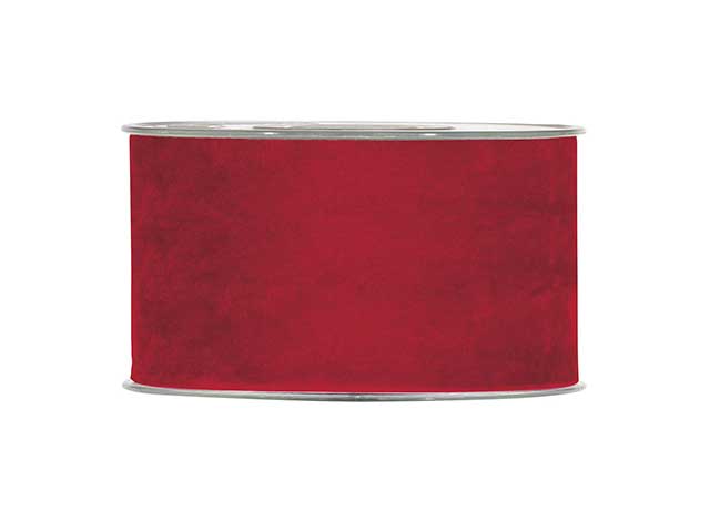 Piovaccari Band Weihnachtsband Double Velvet Rot 63 mm x 7 m – Doppelsamt-Dekoband für Weihnachtsbaum, Schleifen und Geschenkpakete