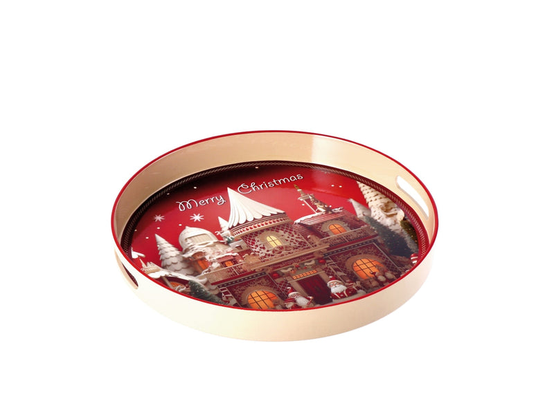 Ad Trend Vassoio Tondo Natalizio in Plastica Ø33 cm – 1 Pezzo Assortito Idea Regalo Natale