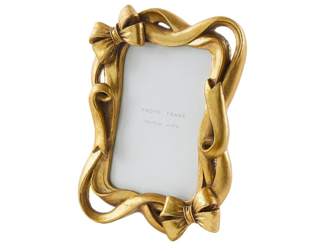 EDG Enzo De Gasperi Fotohalter Weihnacht mit Schleife H20,5 cm Dunkles Gold – Weihnachtsdeko