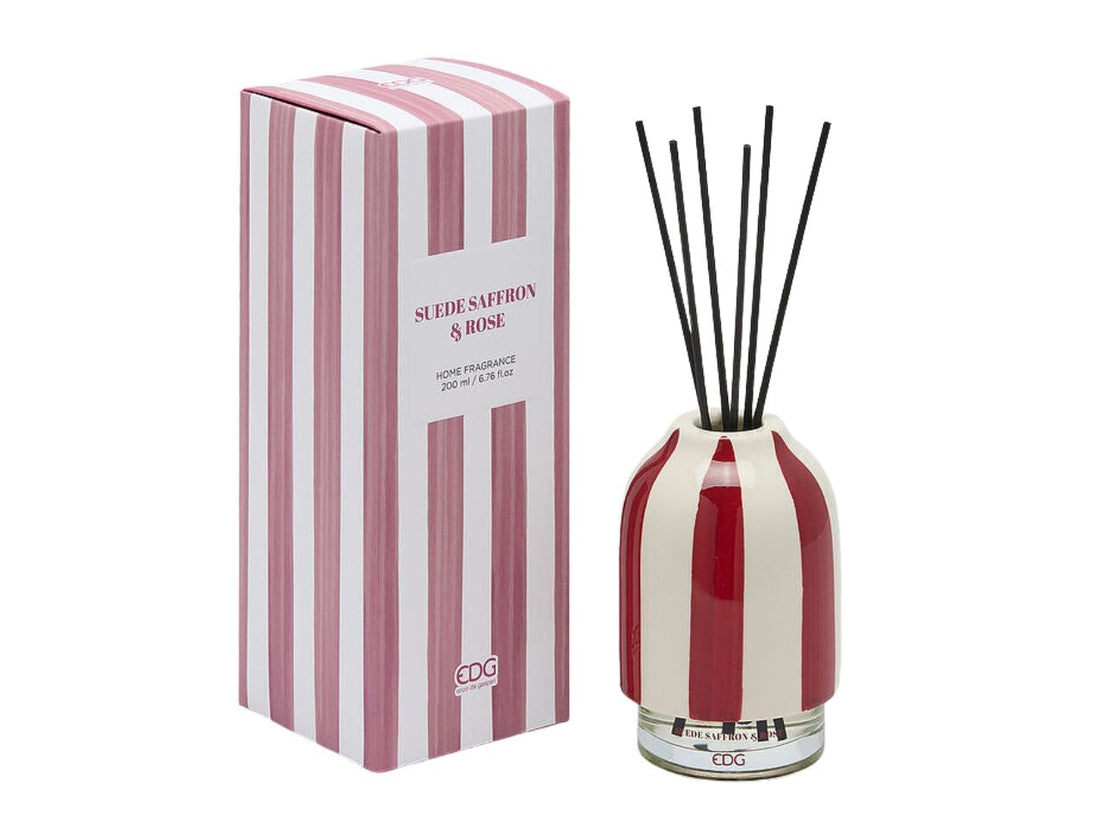 EDG Enzo De Gasperi Profumatore Bottiglia Righe Zafferano e Rosa 200 ml – Profumatore Ambiente