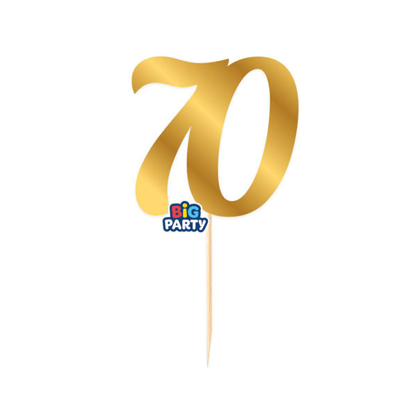 Big Party Mini Cake Topper Nr. 70 Gold Metall