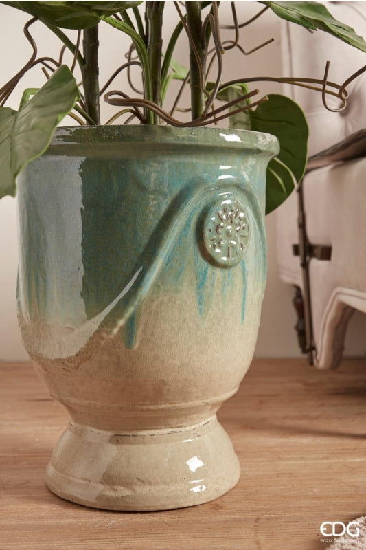 EDG Enzo De Gasperi Set 3 Stk Vase Glaze Coppa H 58 Cm H 41 Cm H 30 Cm Green Mix Waterproof