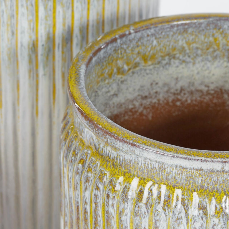 EDG Enzo De Gasperi Set 3 Stk Vase Glaze Rund H 70 Cm H 55 Cm H 40 Cm Wasserdicht Mehrfarbig
