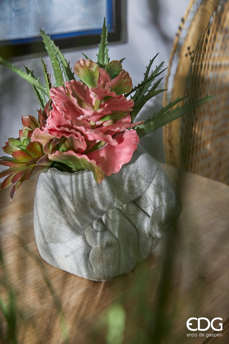 EDG Enzo De Gasperi Vase Faust H 13 Cm L 14 Cm L 14 Cm Grey Waterproof