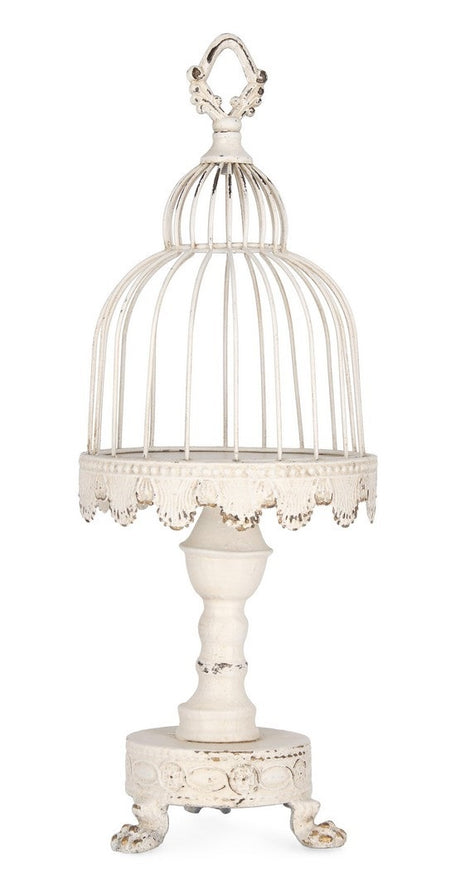 bizzotto bizzotto alzata minerva con gabbia h 58 cm bianco
