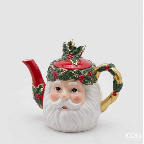 edg enzo de gasperi edg enzo de gasperi teiera babbo natale testa h 19 x 23 x 13 cm bianco rosso ean 8059824197177