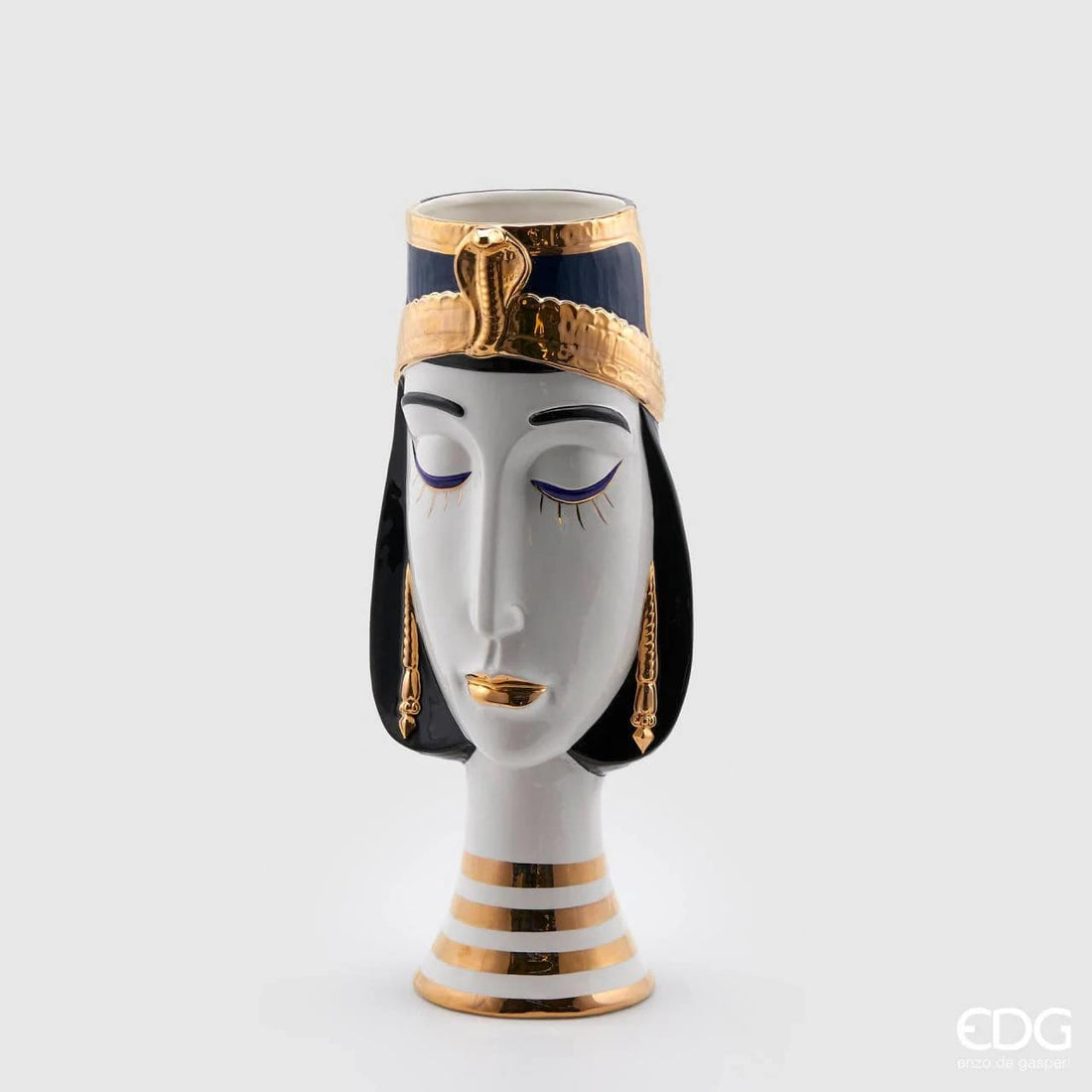 EDG Enzo De Gasperi Vase Egypt Iside H61 D23 Blau und Gold